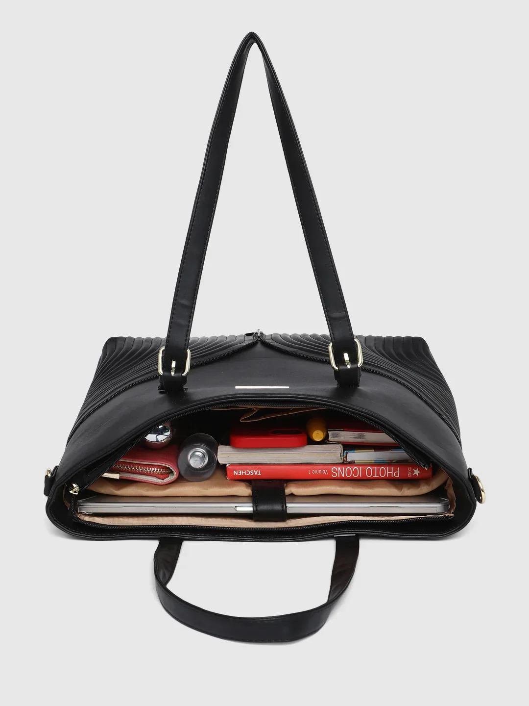 Caprese Marvel Large Black Laptop Tote Bag - Image 9