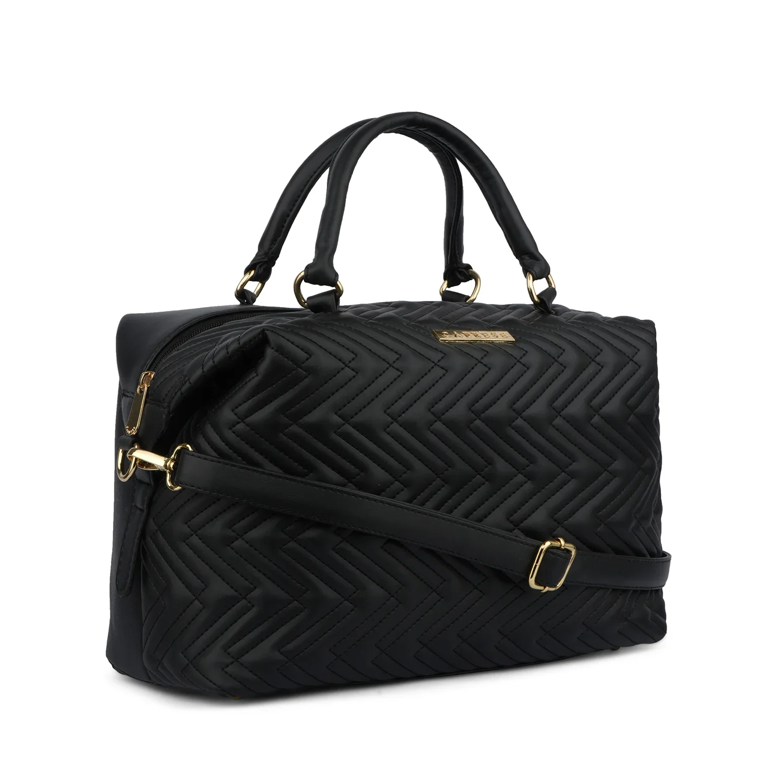 Caprese Mavis Medium Black Satchel Bag - Image 3