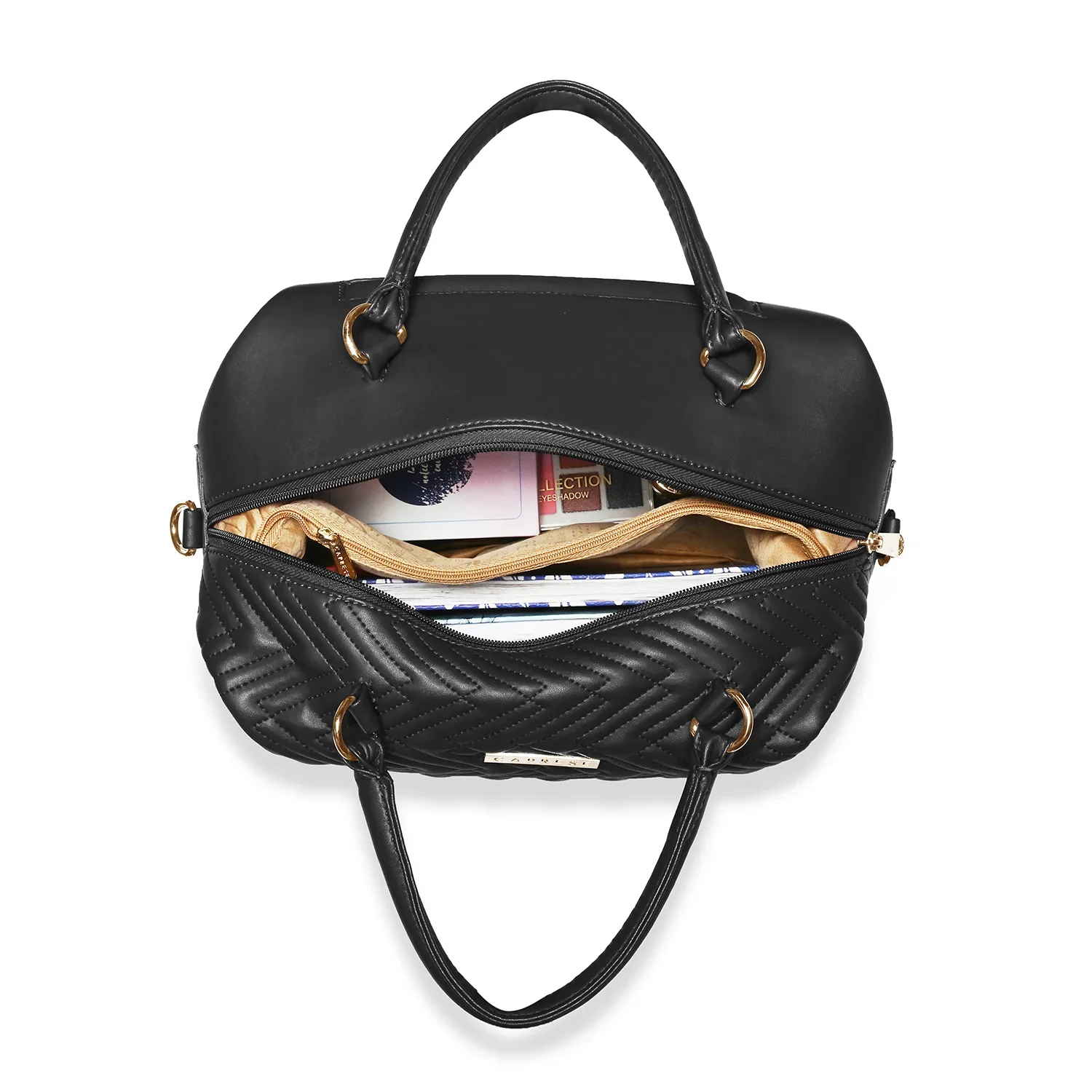 Caprese Mavis Medium Black Satchel Bag - Image 5