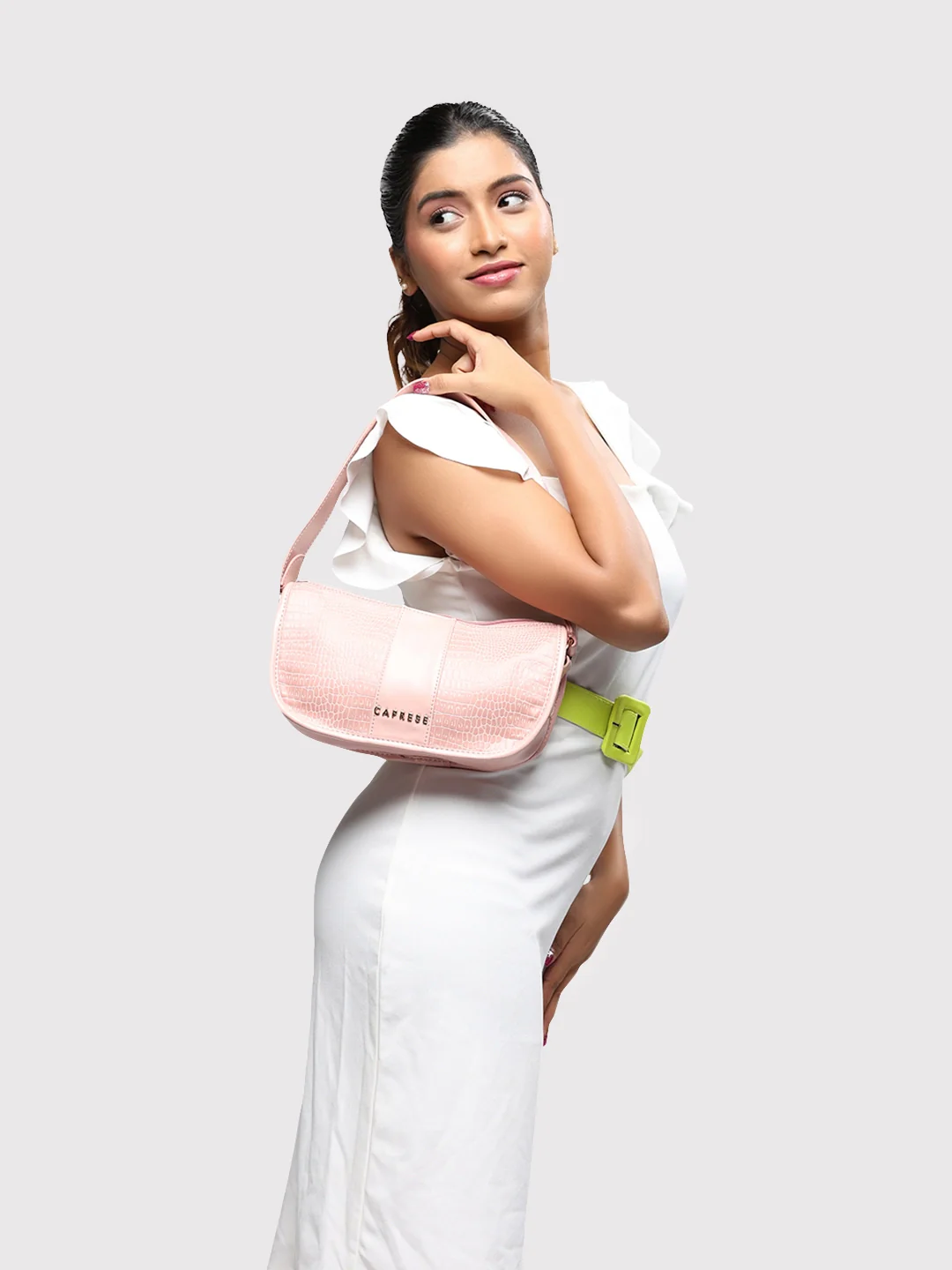 Caprese May Medium Blush Baguette Bag - Image 13
