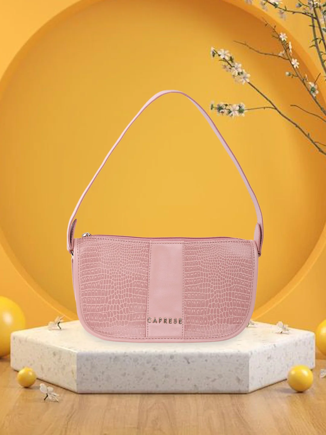 Caprese May Medium Blush Baguette Bag - Image 2