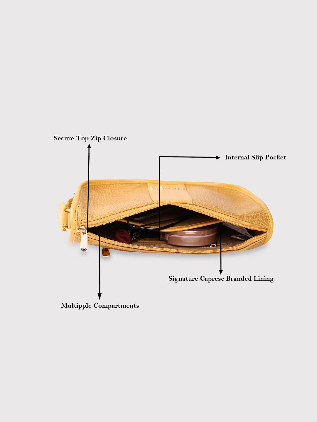 Caprese May Medium Fawn Baguette Bag - Image 8