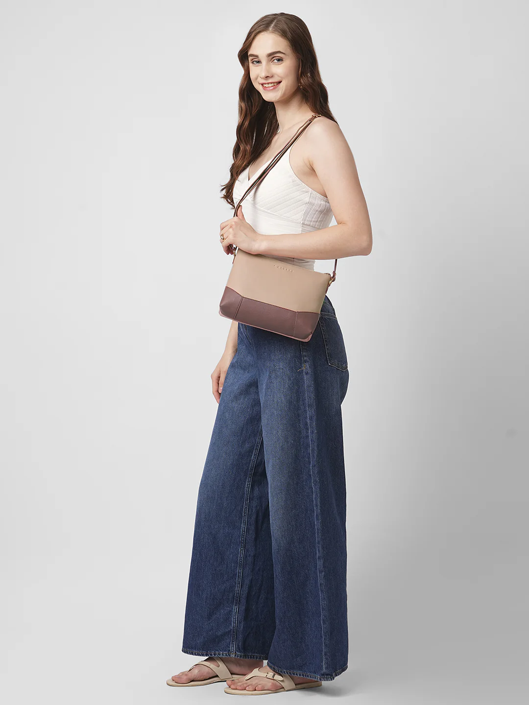 Caprese Mazie Large Pink & Blush Sling Bag - Image 9
