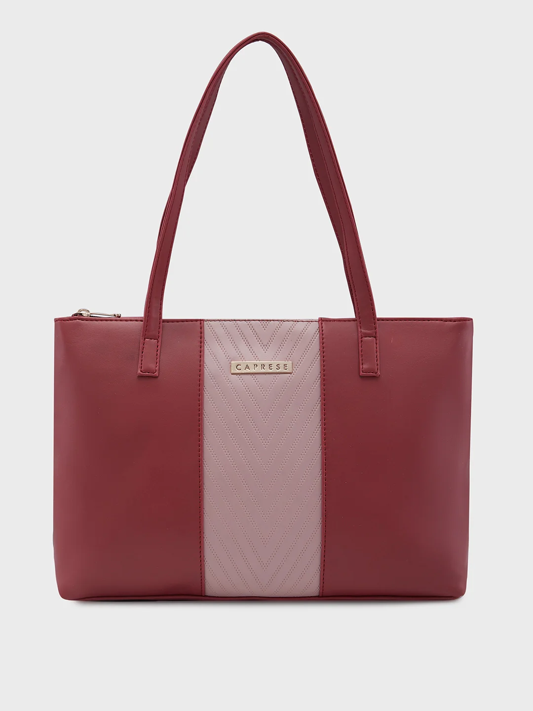 Caprese Mazie Medium Blush & Maroon Tote Bag