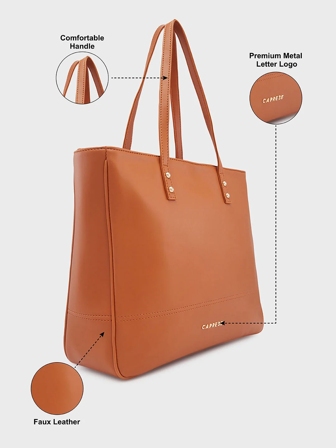 Caprese Mcree Medium Tan Tote Bag - Image 4