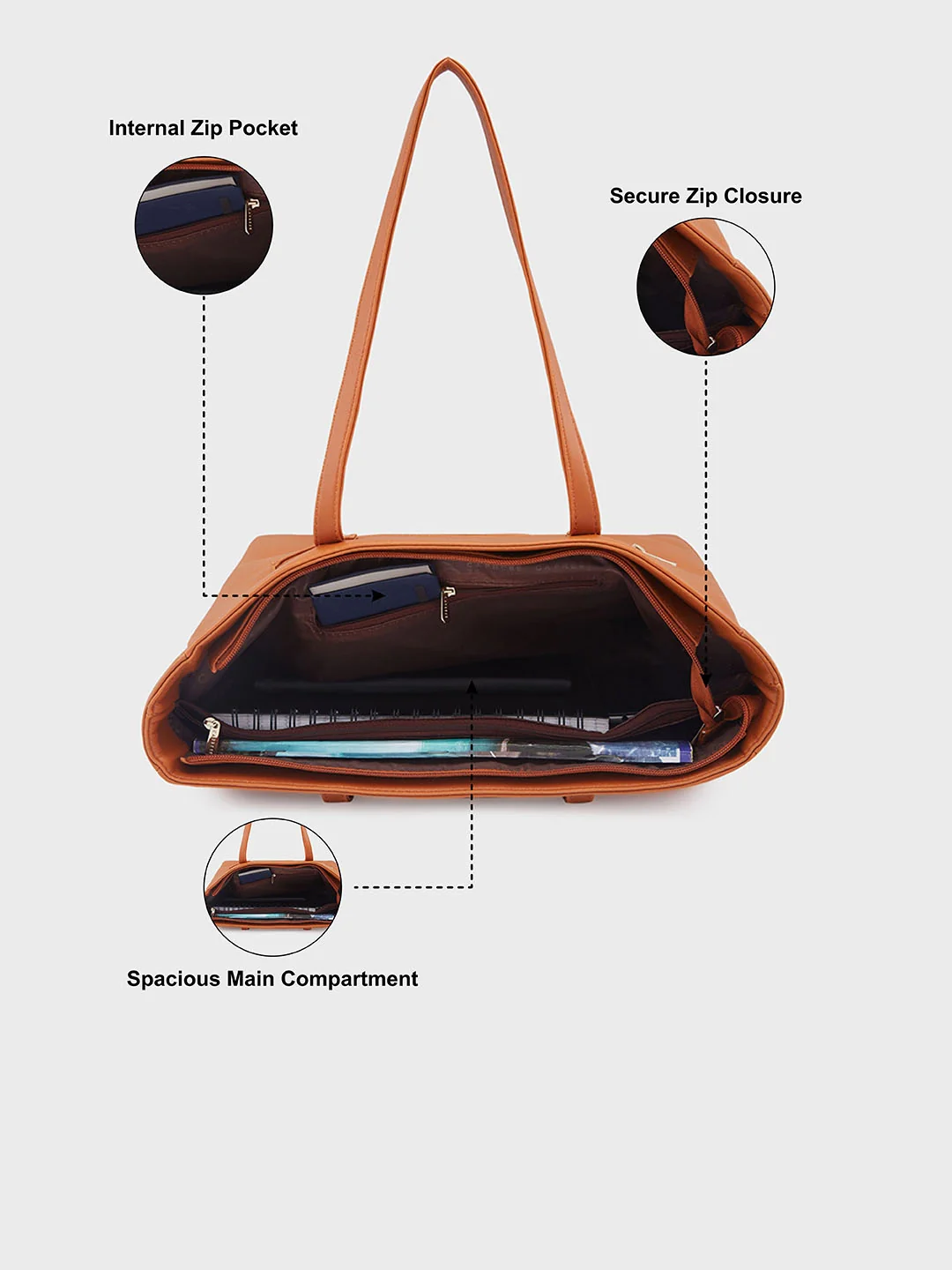 Caprese Mcree Medium Tan Tote Bag - Image 5