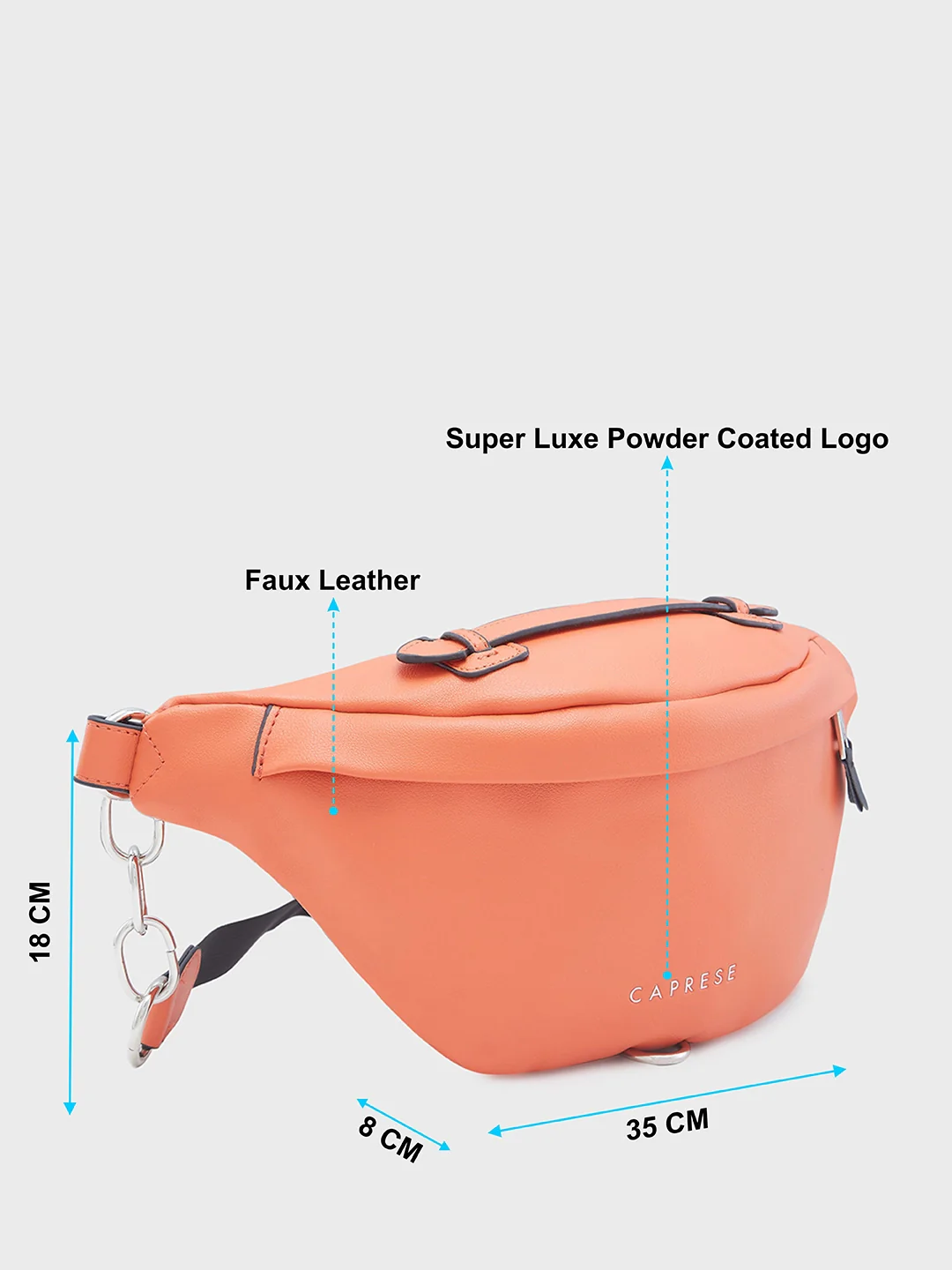 Caprese Meesa Medium Orange Fanny Pack Bag - Image 7