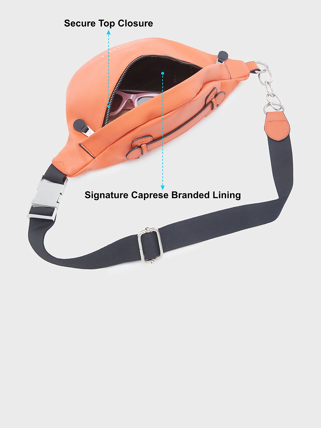 Caprese Meesa Medium Orange Fanny Pack Bag - Image 8