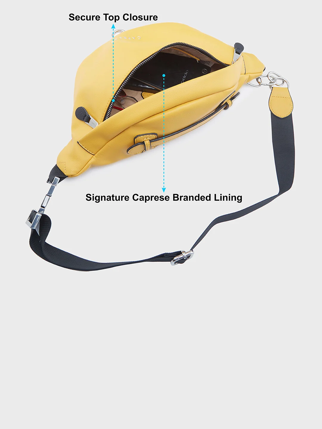 Caprese Meesa Medium Yellow Fanny Pack Bag - Image 8