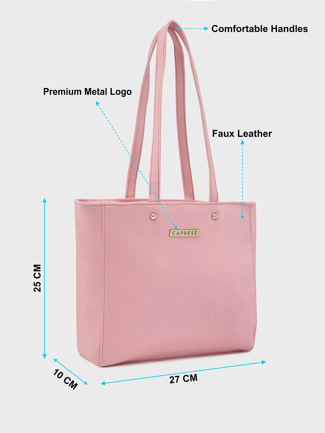 Caprese Meraki Medium Blush Tote Bag - Image 7