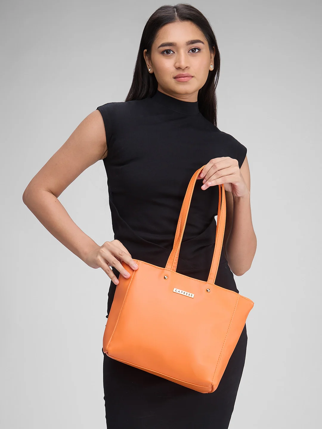 Caprese Meraki Medium Orange Tote Bag - Image 12