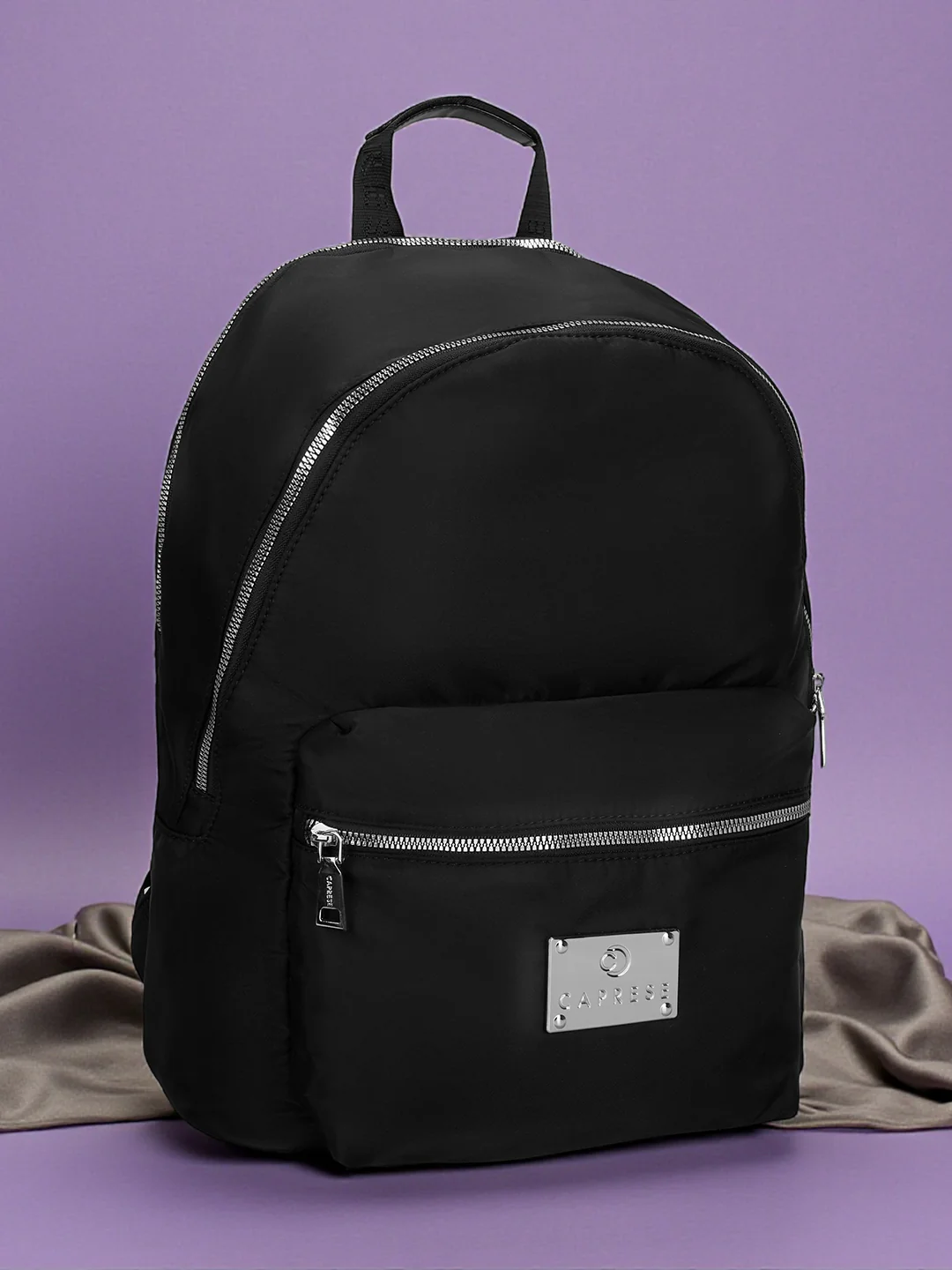 Caprese Mercury Medium Black Backpack - Image 10