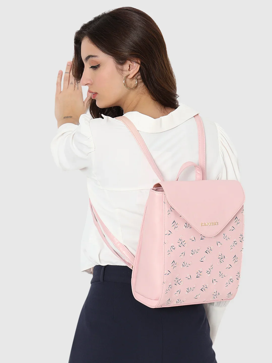 Caprese Merida Printed Large Blush Backpack - Image 3
