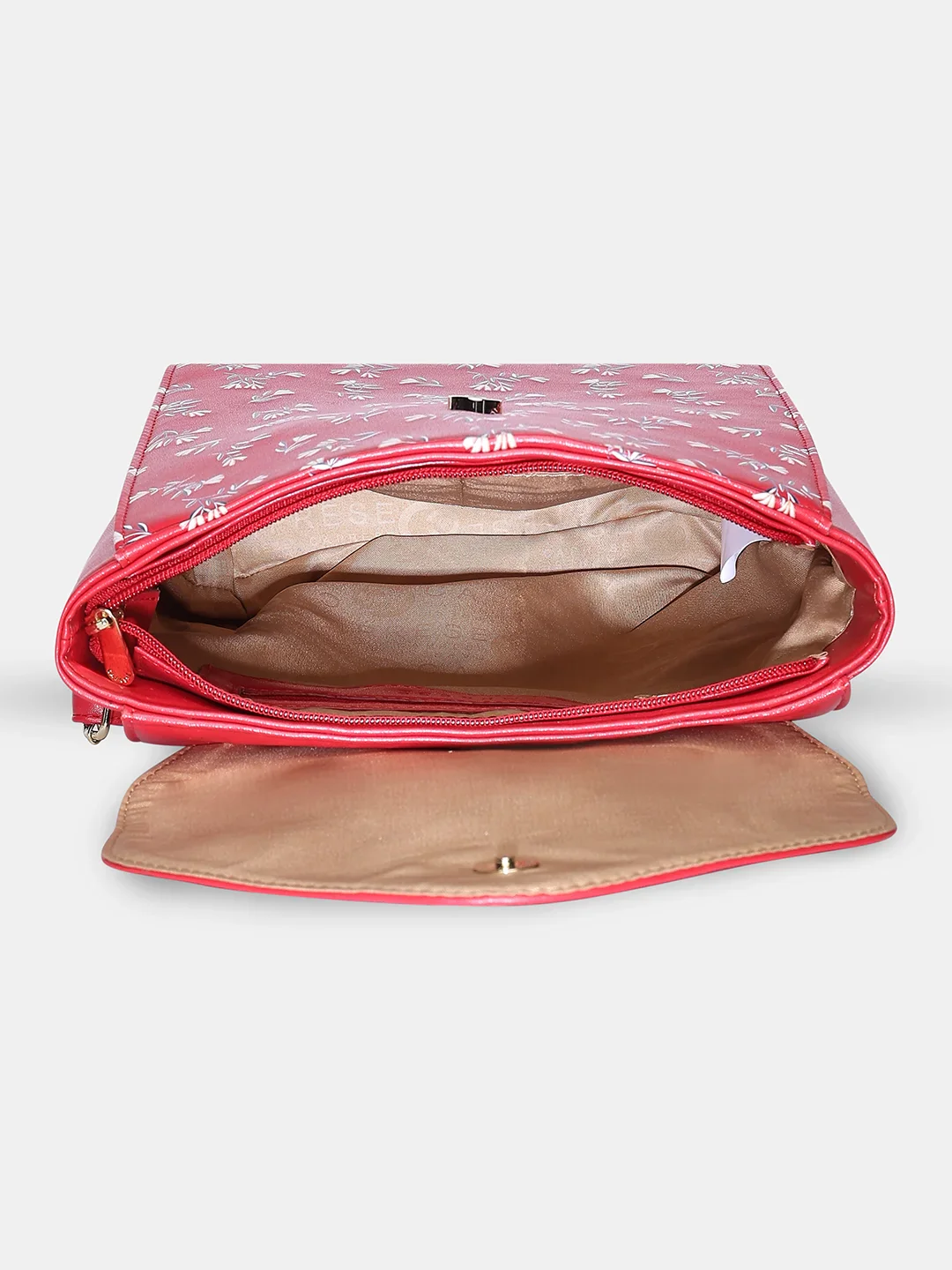 Caprese Merida Printed Large Red Backpack - Image 24