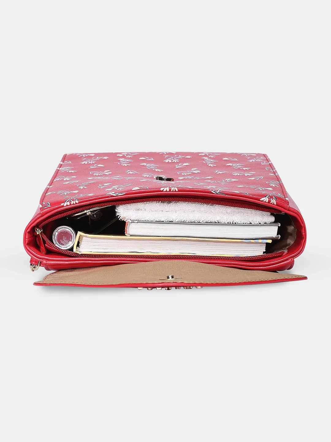Caprese Merida Printed Large Red Backpack - Image 25