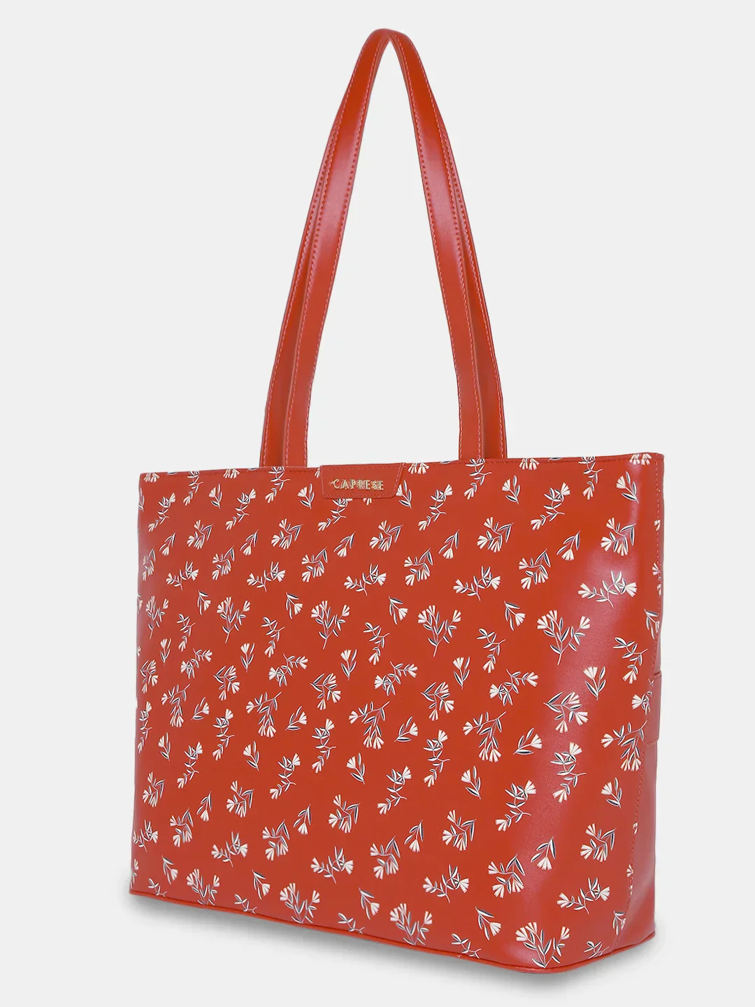 Caprese Merida Tote Printed Large Red Laptop Bag - Image 5