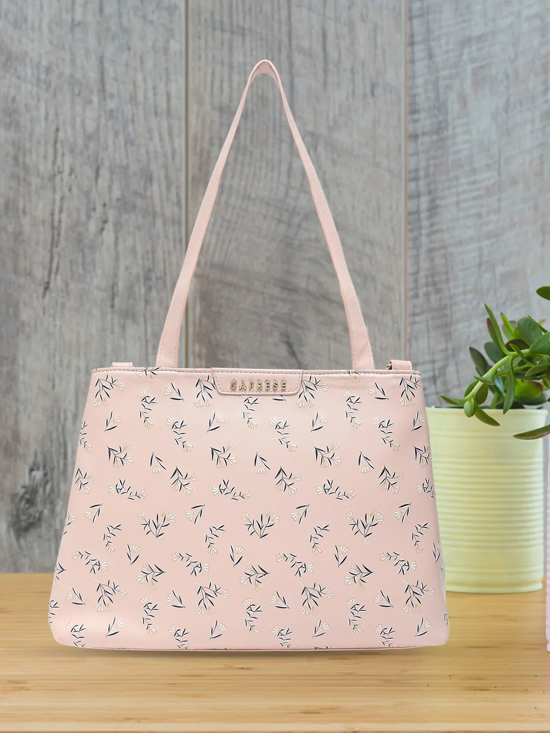 Caprese Merida Large Printed Blush Satchel Bag - Image 3
