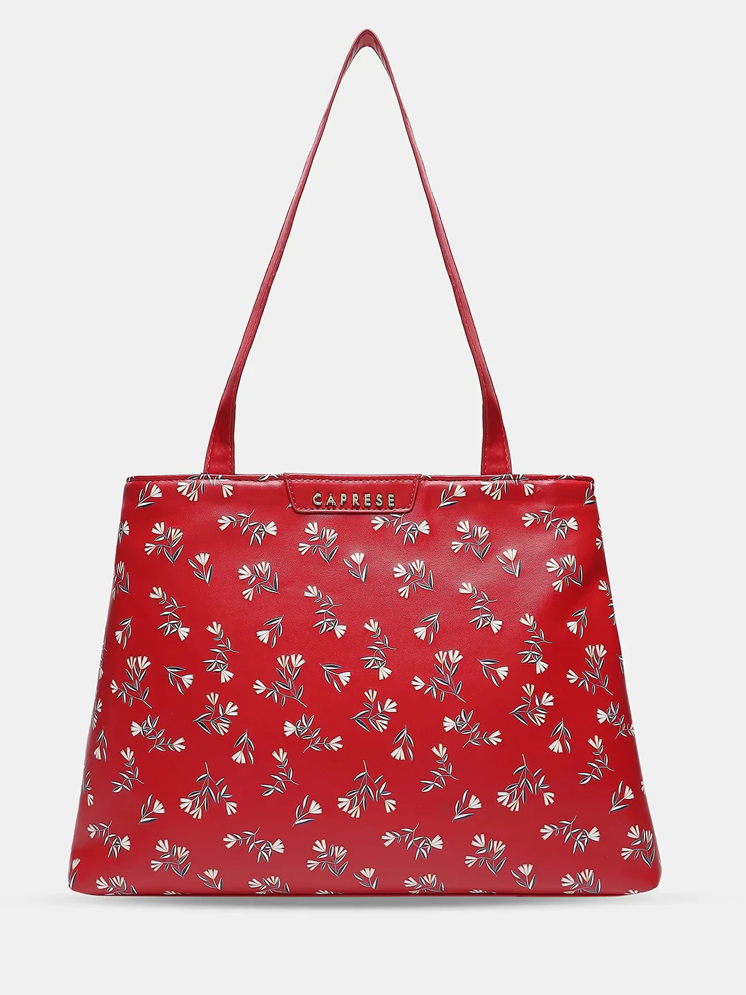 Caprese Merida Large Printed Red Satchel Bag