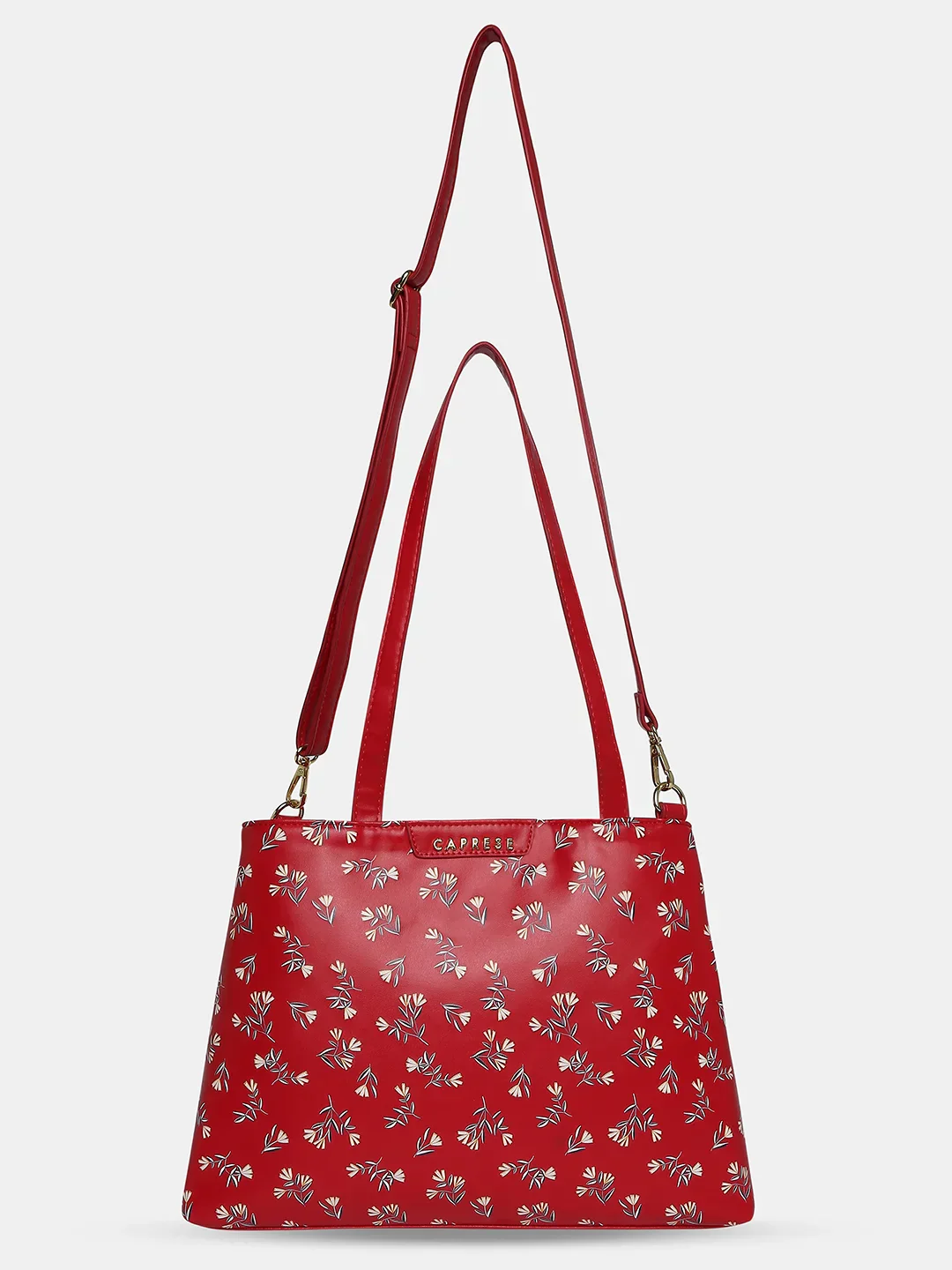 Caprese Merida Large Printed Red Satchel Bag - Image 10