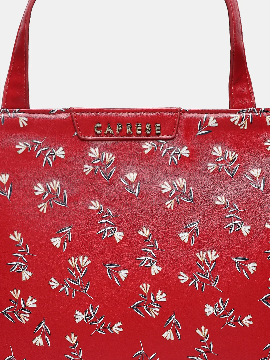 Caprese Merida Large Printed Red Satchel Bag - Image 13