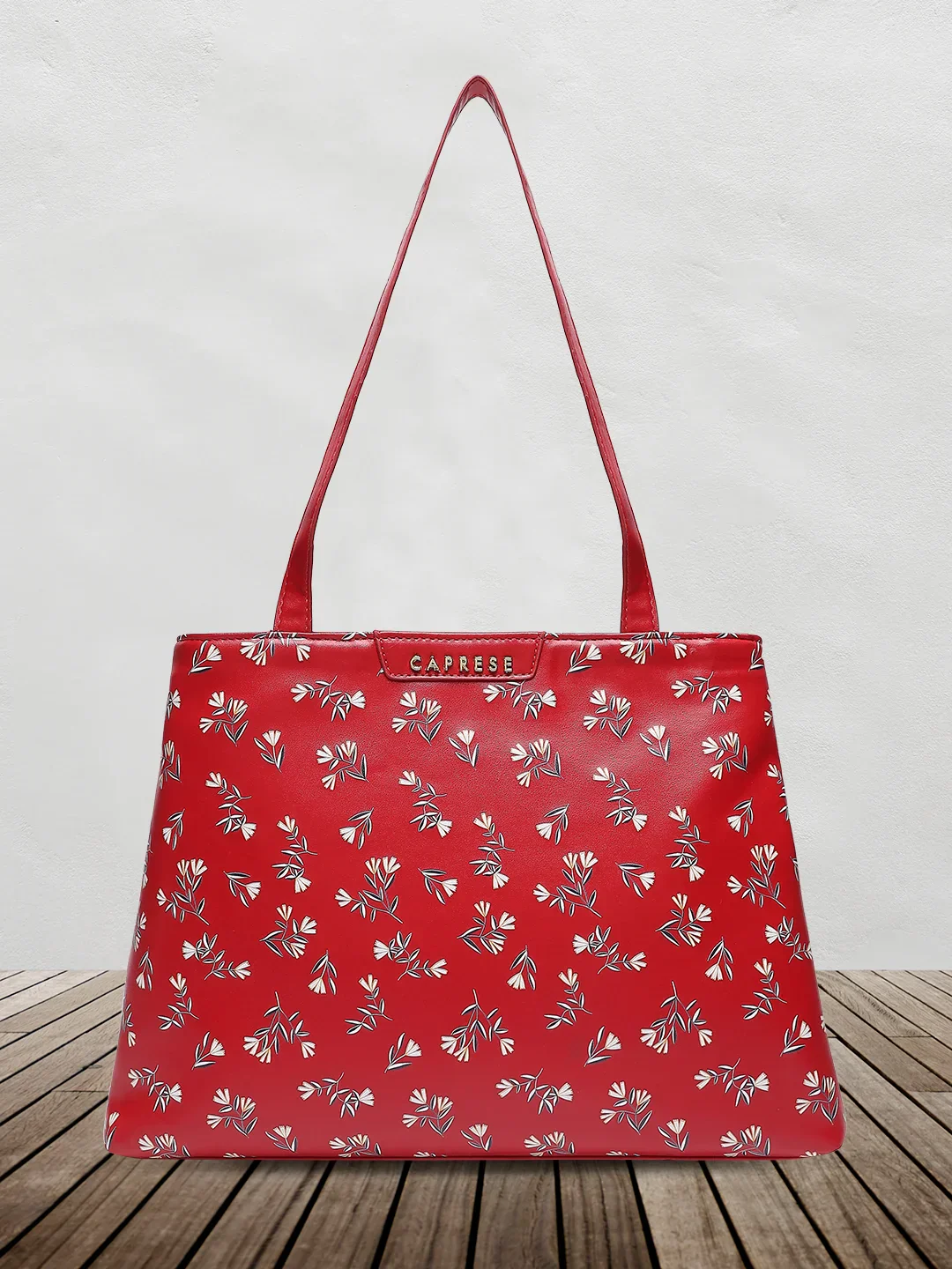 Caprese Merida Large Printed Red Satchel Bag - Image 2
