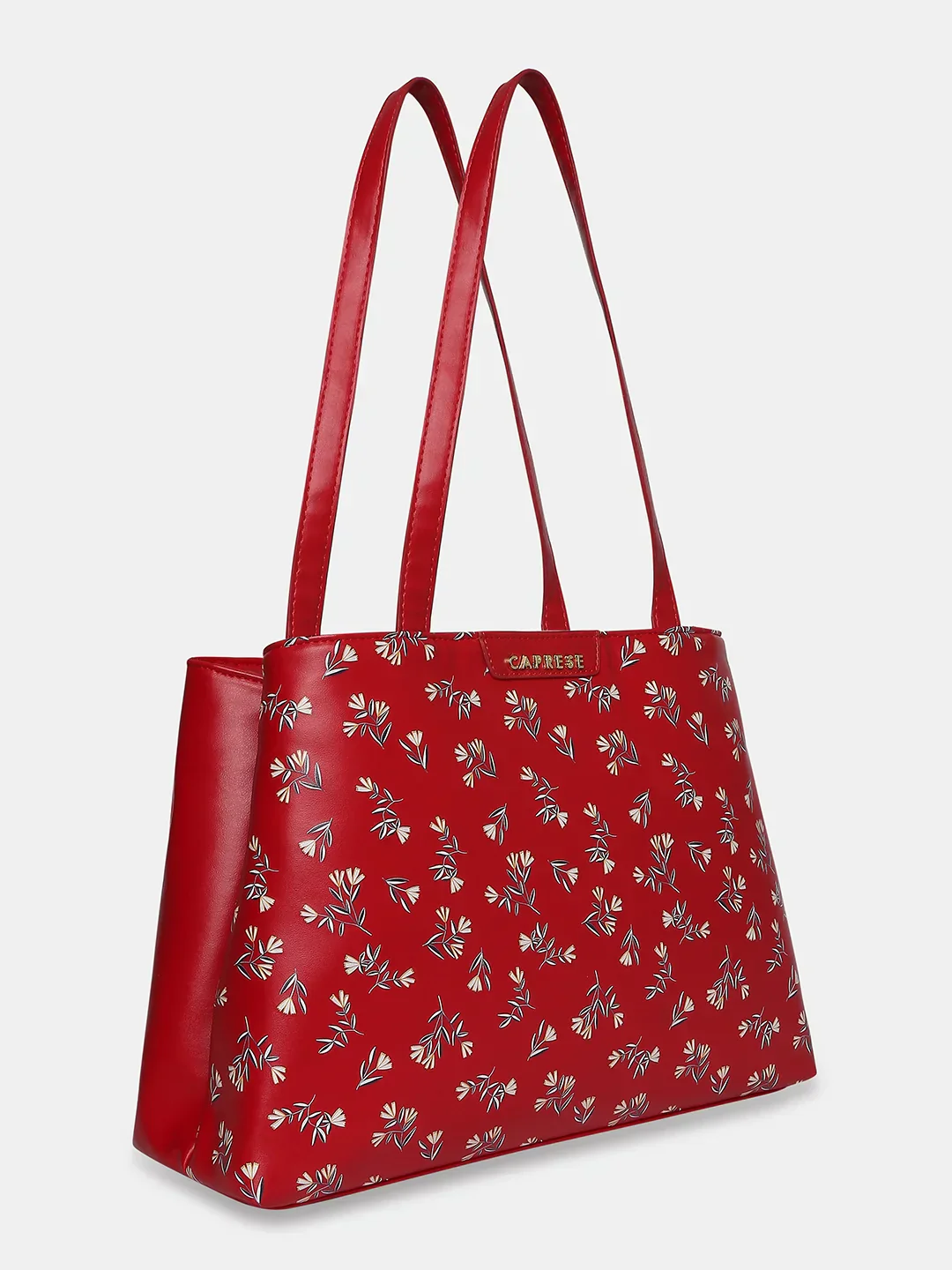 Caprese Merida Large Printed Red Satchel Bag - Image 4