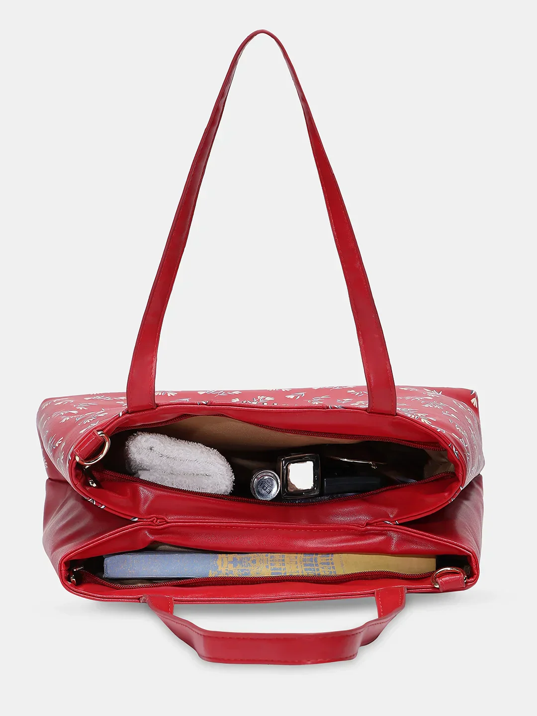 Caprese Merida Large Printed Red Satchel Bag - Image 9