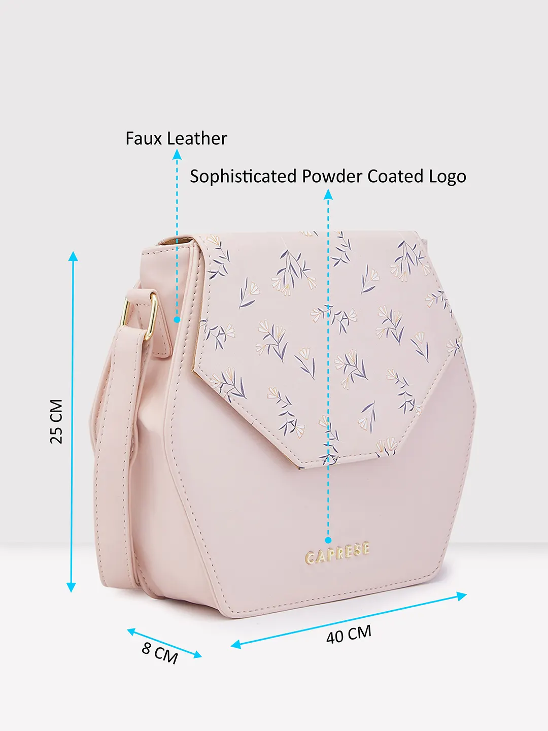 Caprese Merida Medium Printed Blush Sling Bag - Image 7