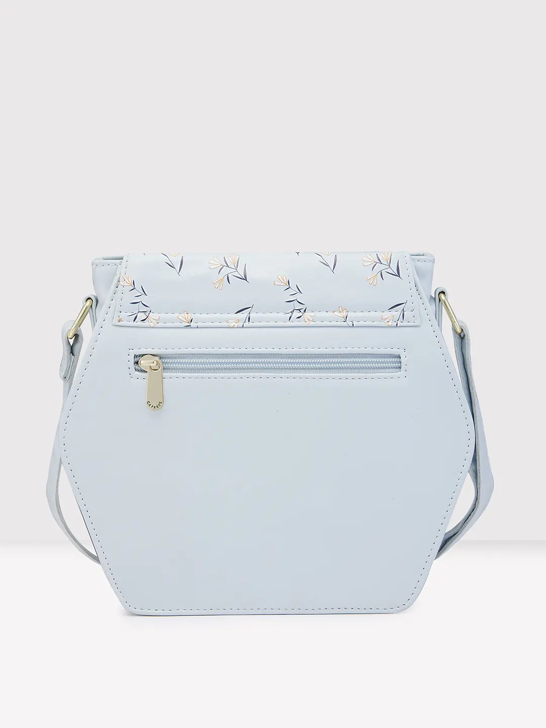 Caprese Merida Medium Printed Sky Blue Sling Bag - Image 4