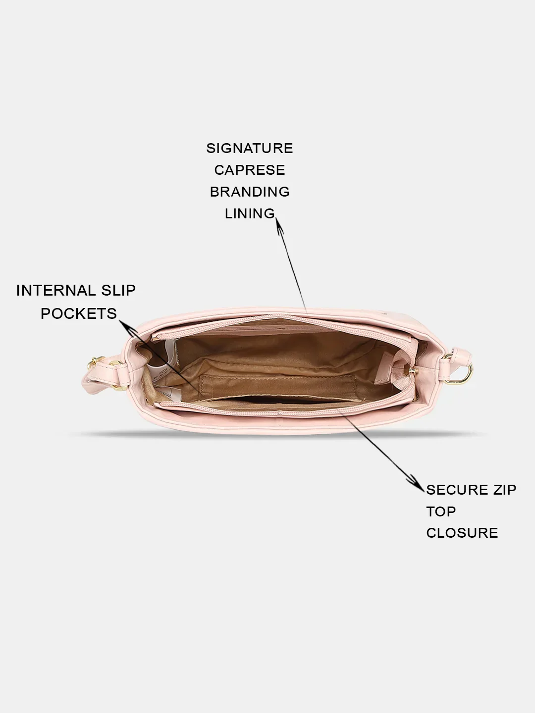 Caprese Merida Small Printed Blush Sling Bag - Image 13