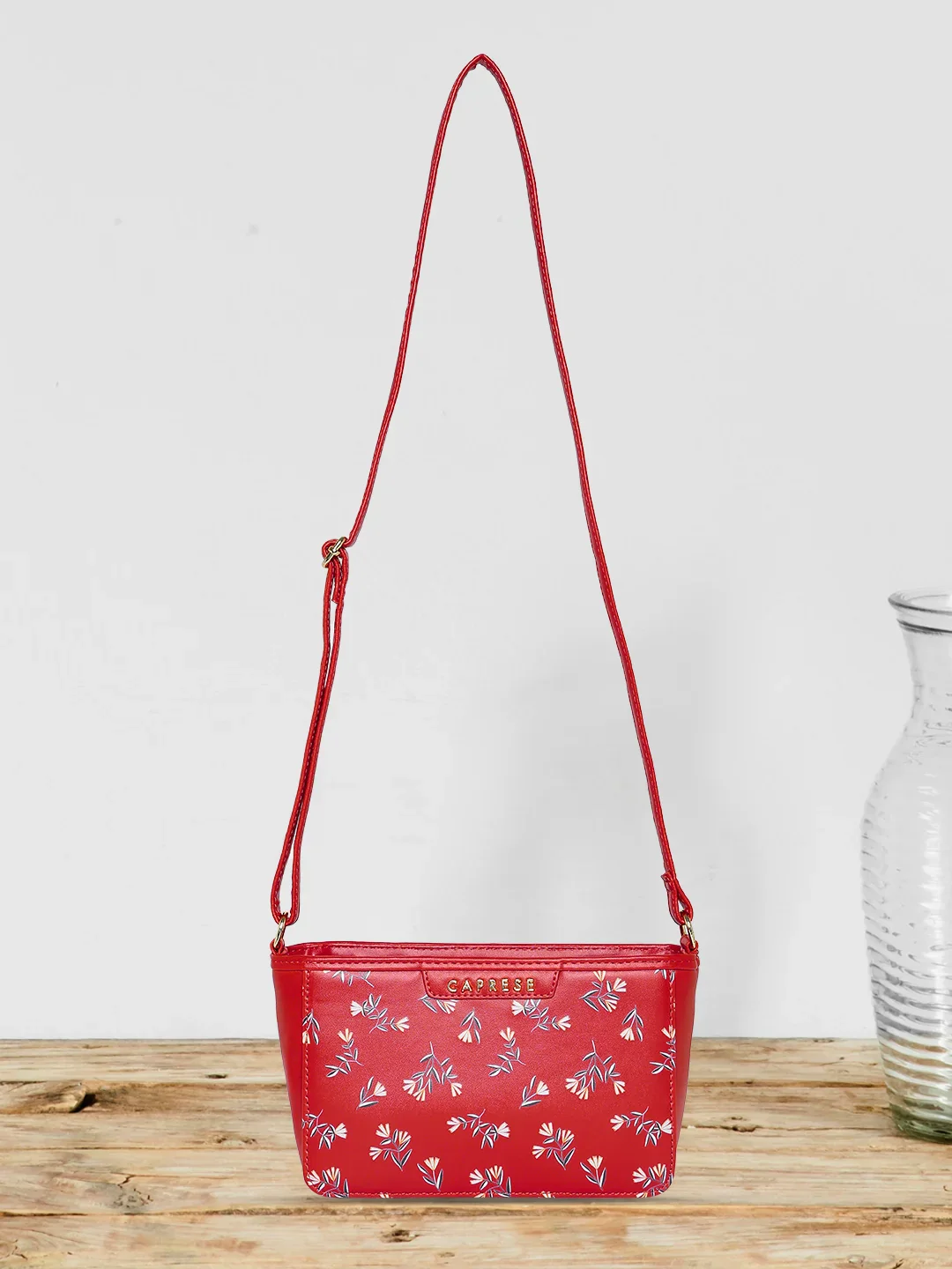 Caprese Merida Small Printed Red Sling Bag - Image 2