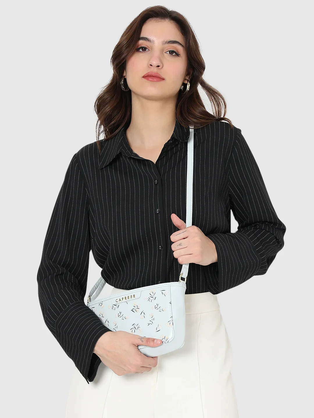 Caprese Merida Small Printed Sky Blue Sling Bag - Image 3