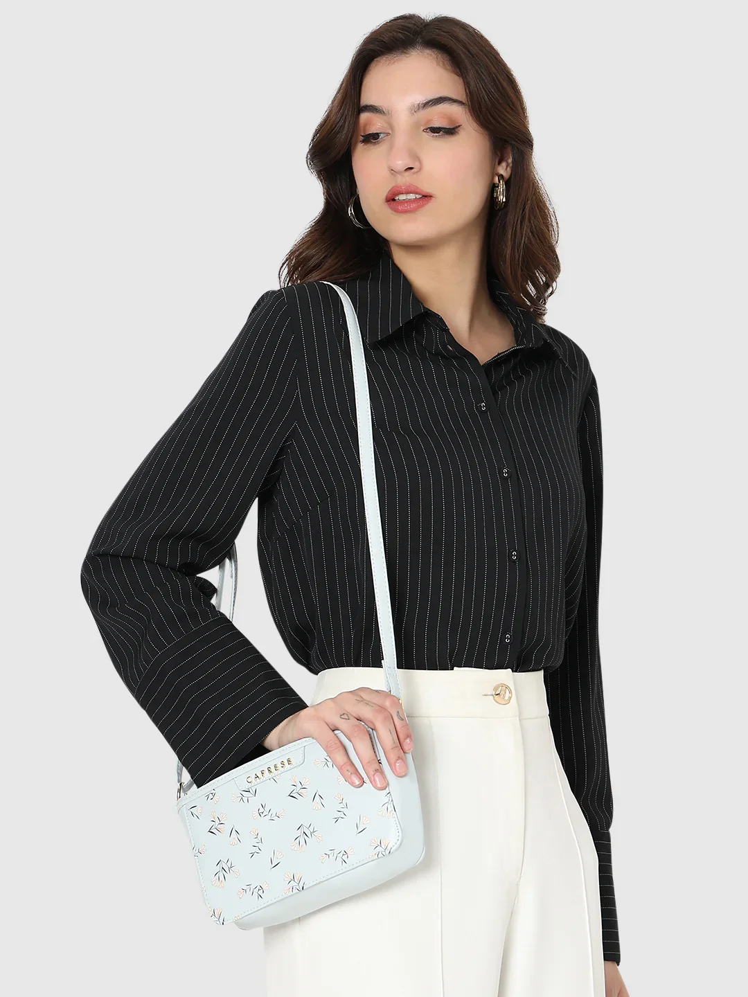 Caprese Merida Small Printed Sky Blue Sling Bag - Image 8