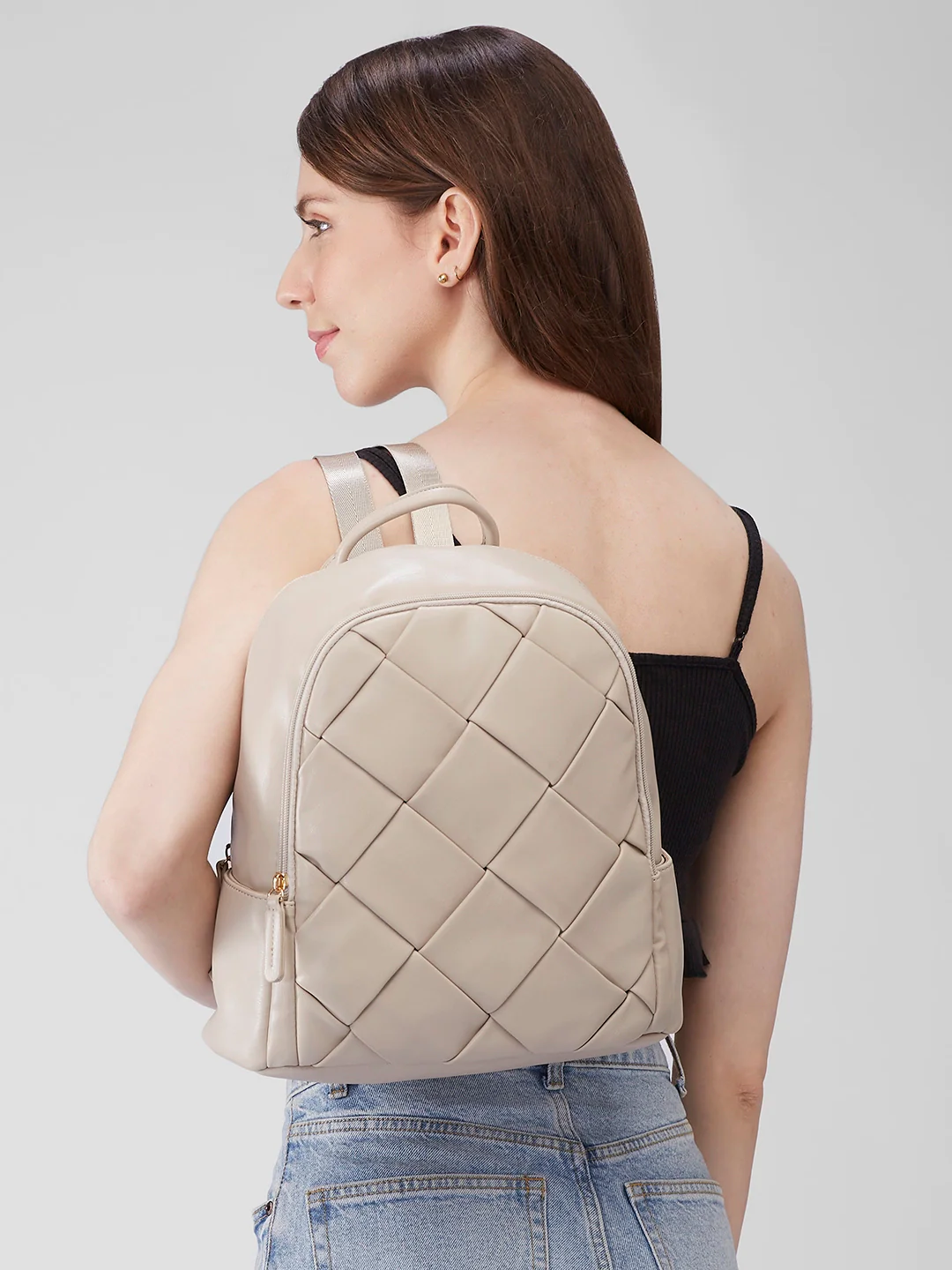 Caprese Merlin Medium Beige Backpack - Image 12