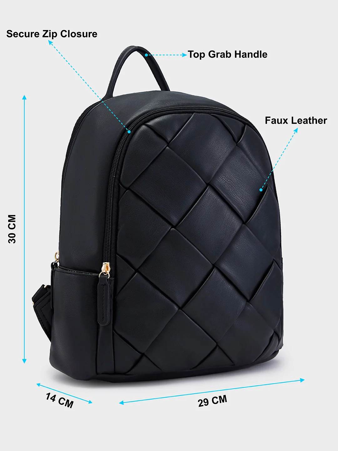 Caprese Merlin Medium Black Backpack - Image 7