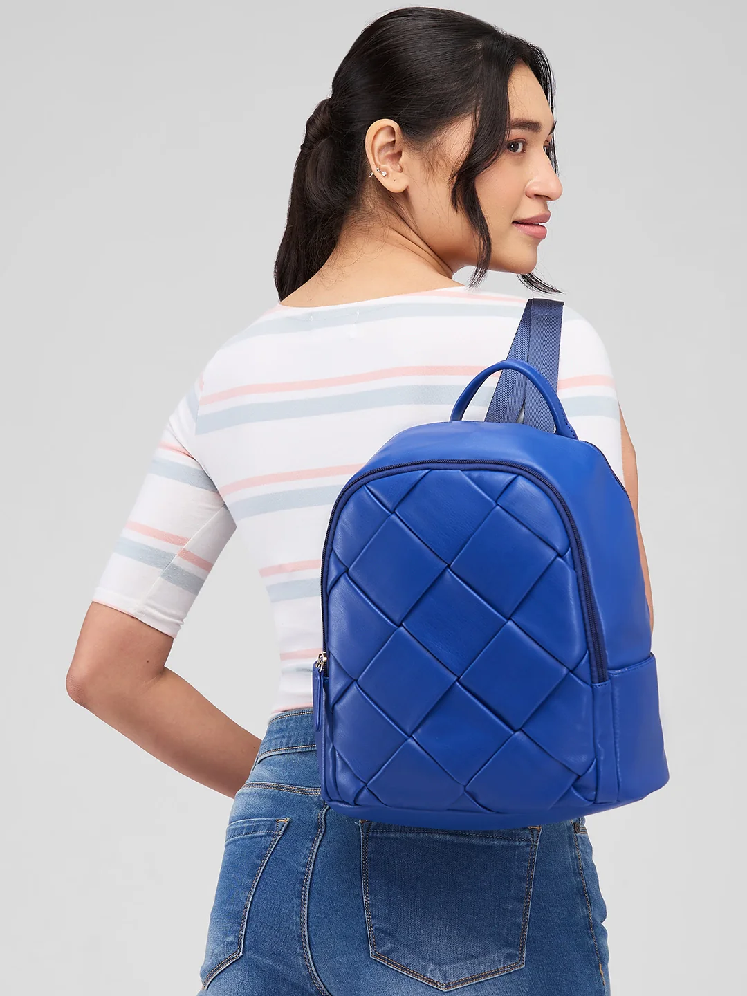 Caprese Merlin Medium Blue Backpack - Image 12