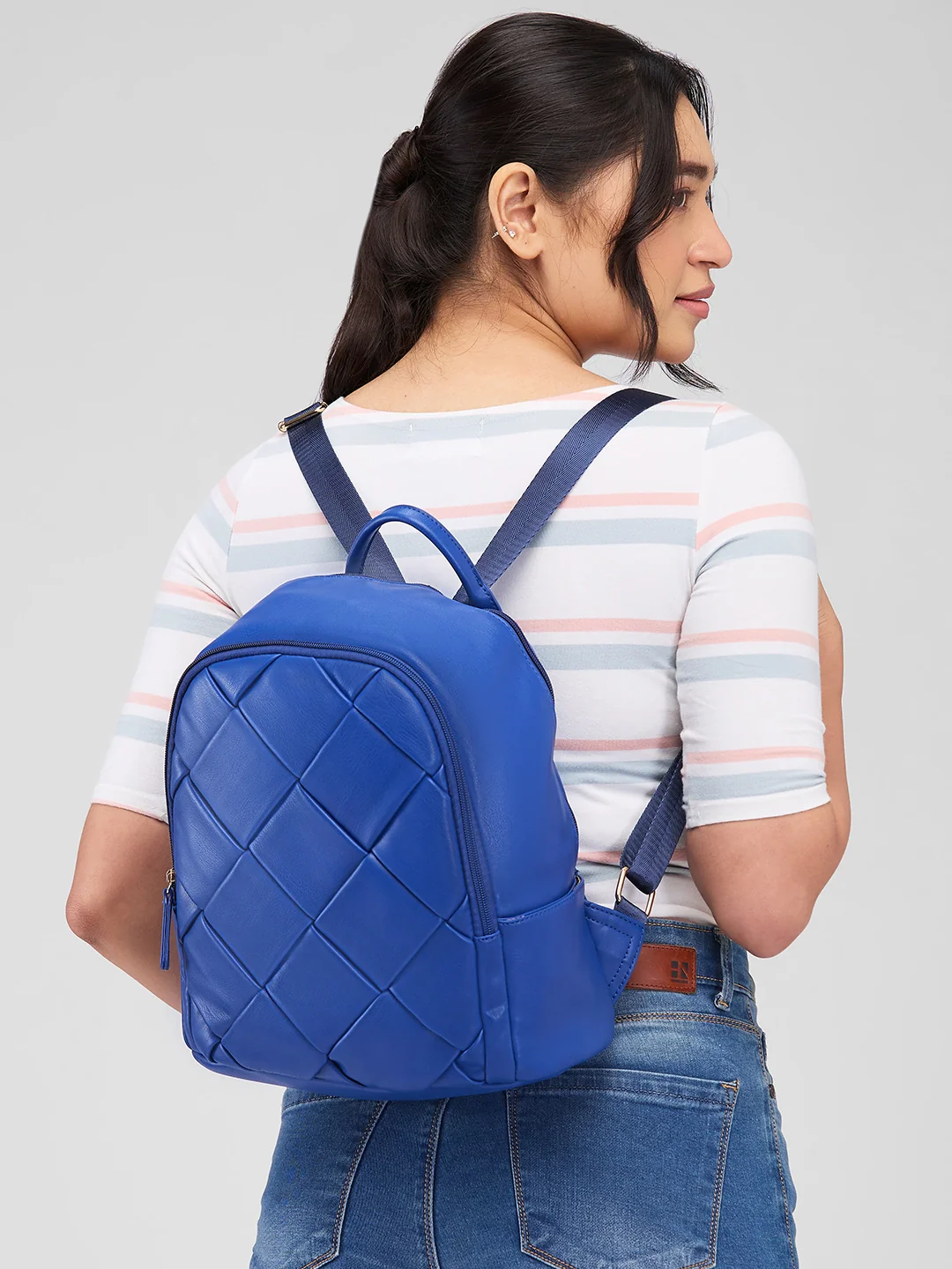 Caprese Merlin Medium Blue Backpack - Image 13