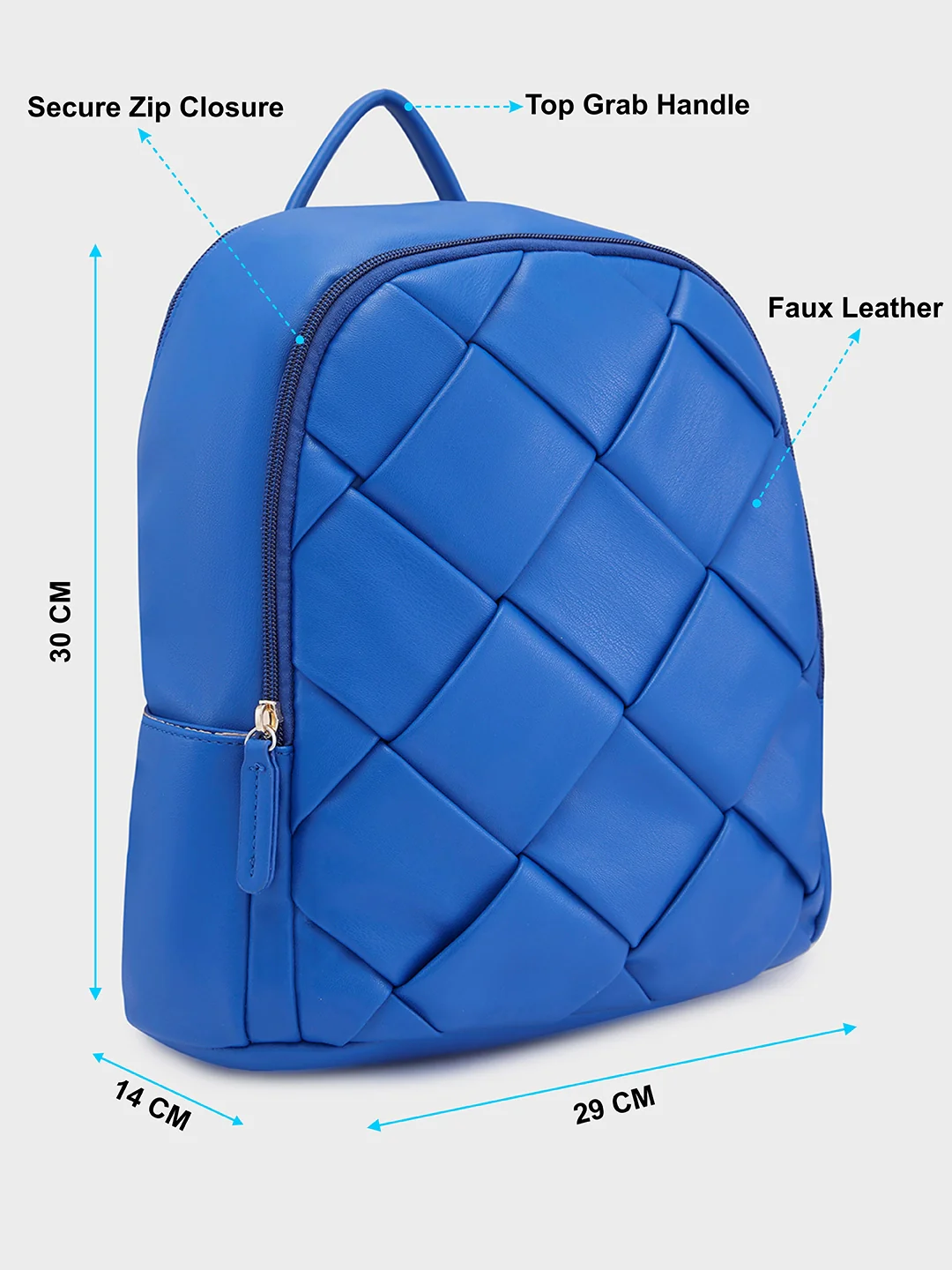 Caprese Merlin Medium Blue Backpack - Image 7