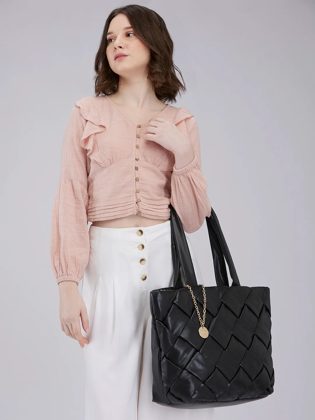 Caprese Merlin Large Black ToteBag - Image 11