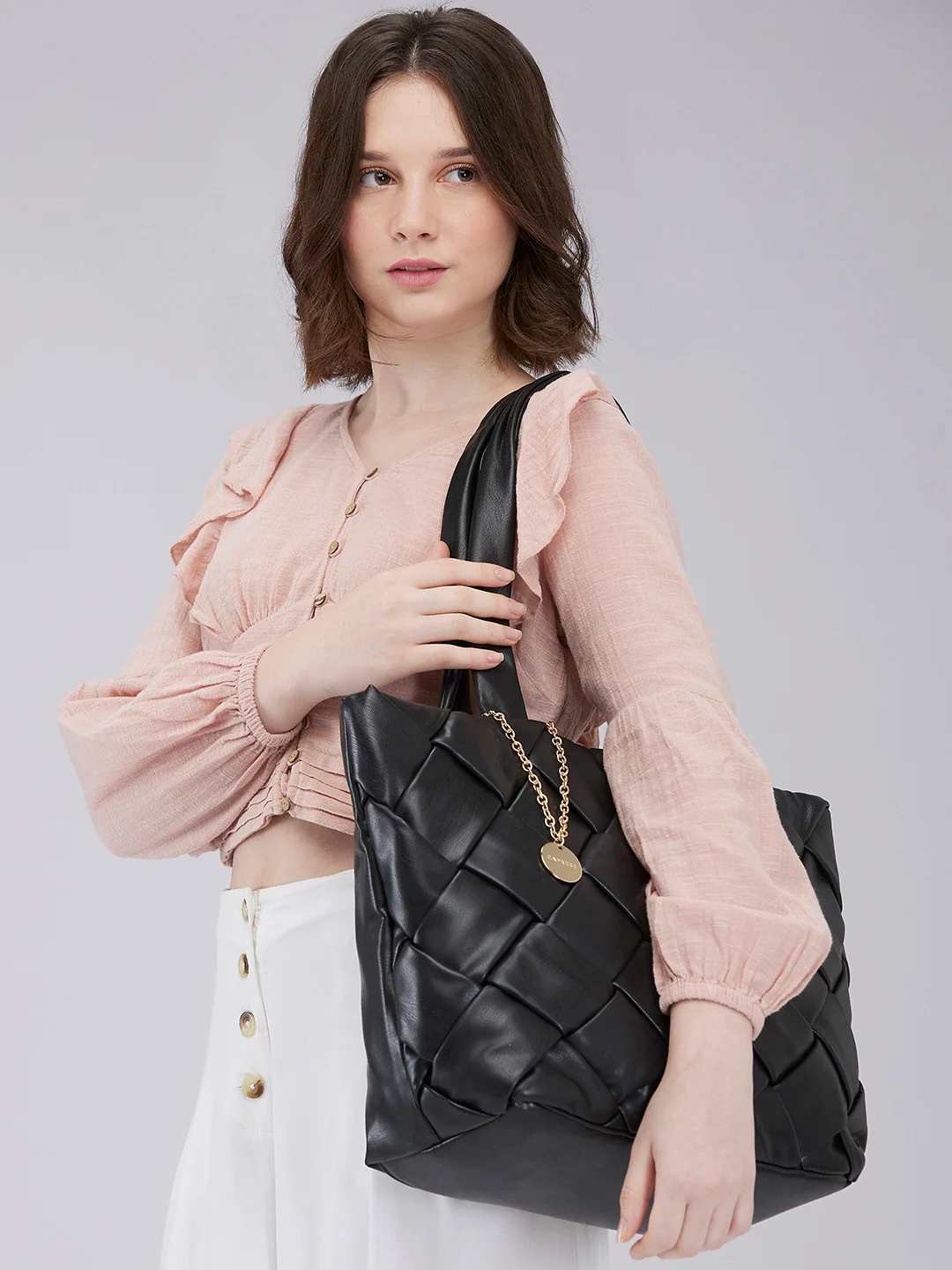Caprese Merlin Large Black ToteBag - Image 12