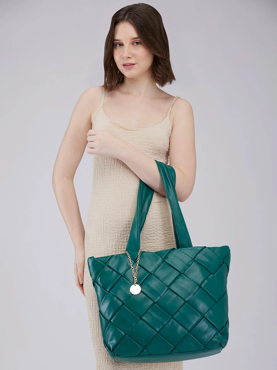Caprese Merlin Large Bottle Green Tote Bag - Image 11