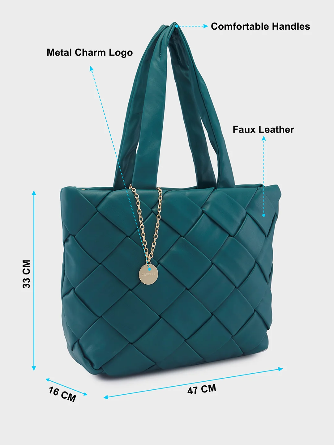 Caprese Merlin Large Bottle Green Tote Bag - Image 6