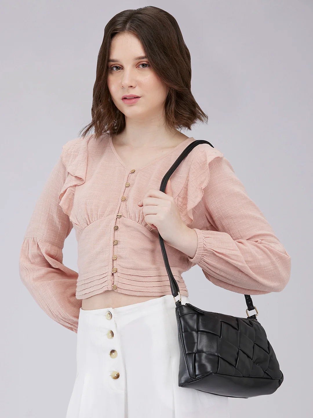 Caprese Merlin Medium Black Sling Bag - Image 13