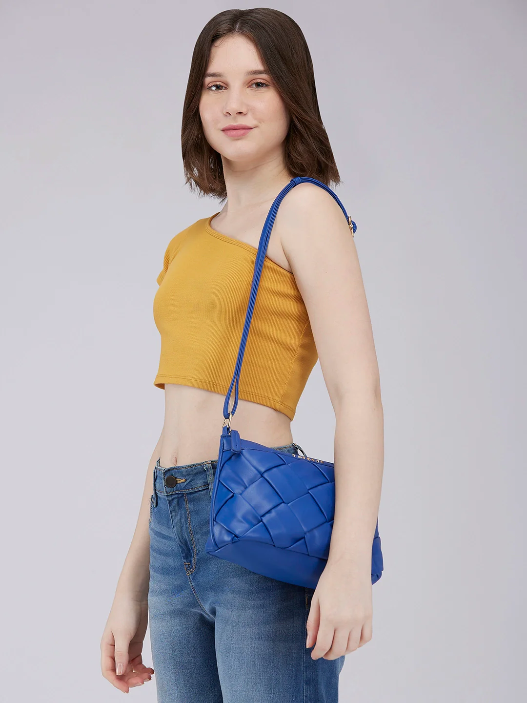 Caprese Merlin Medium Blue Sling Bag - Image 13