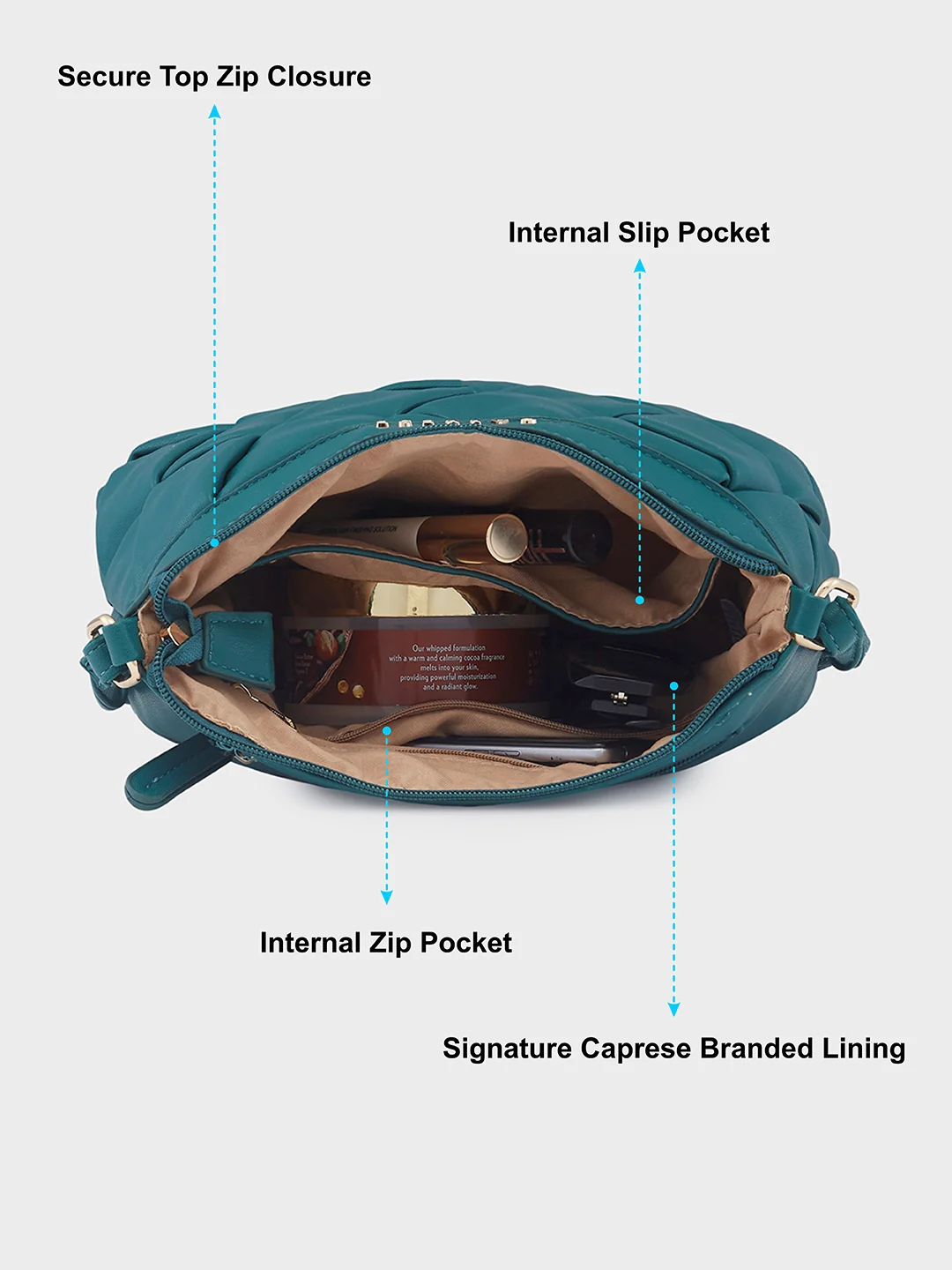 Caprese Merlin Medium Bottle Green Sling Bag - Image 6