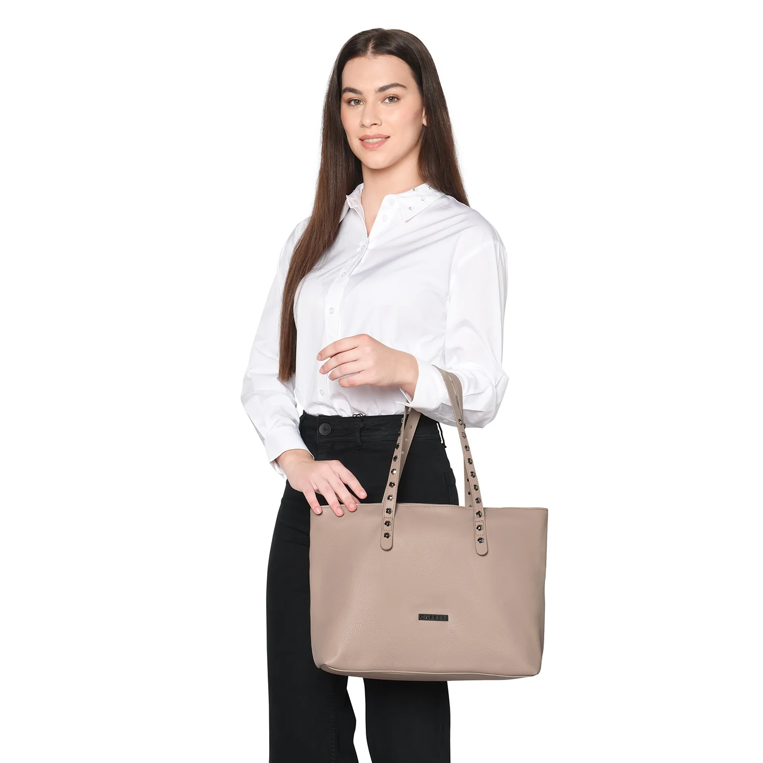 Caprese Merona Large Beige Tote Bag - Image 2