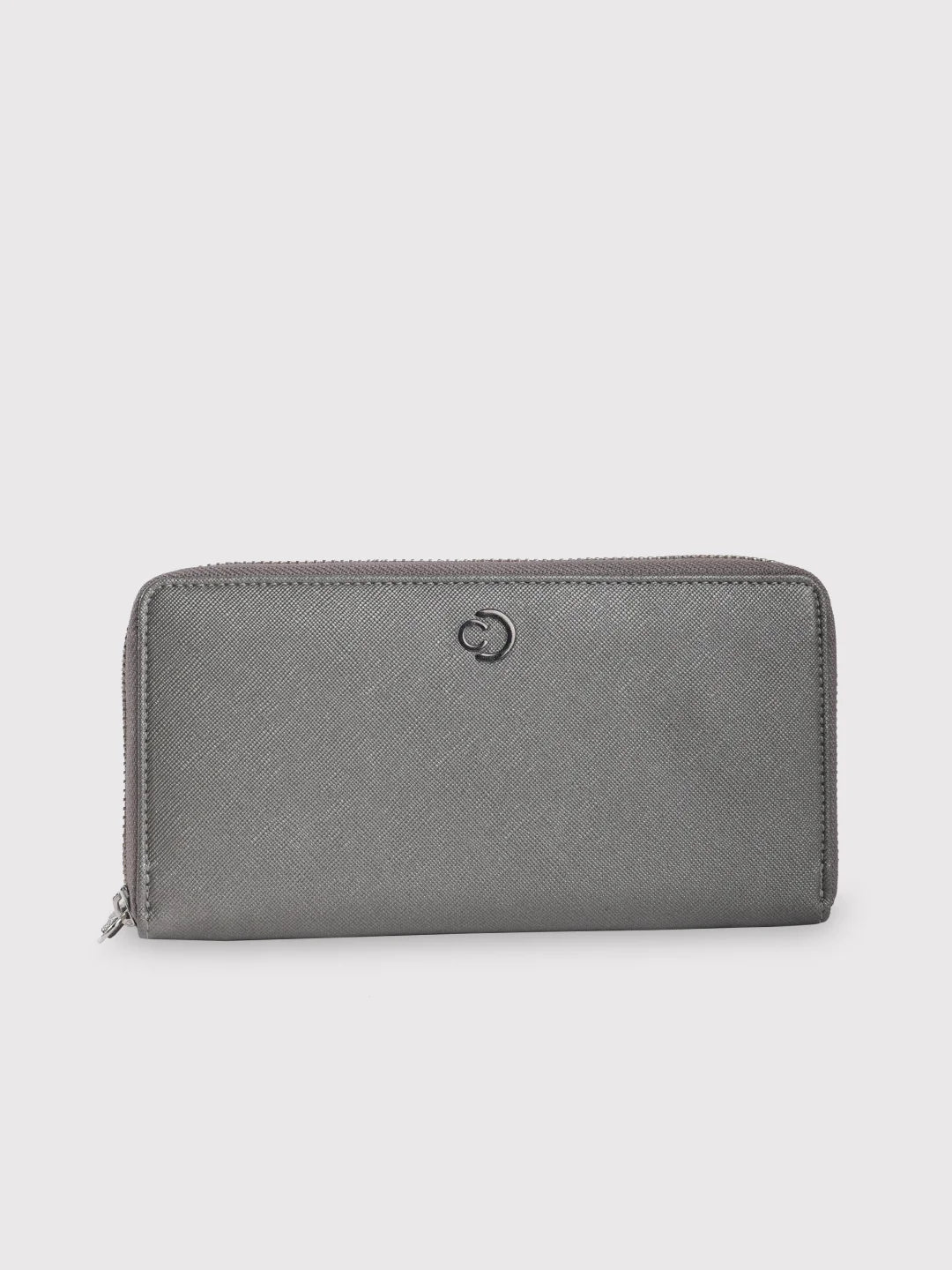 Caprese Mia Large Gunmetal Zip Around Wallet