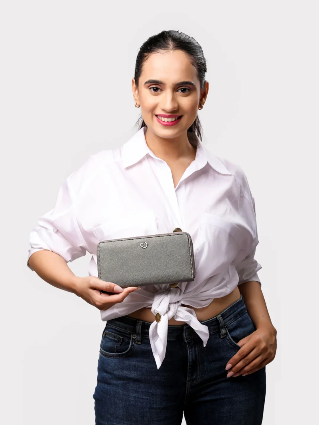 Caprese Mia Large Gunmetal Zip Around Wallet - Image 12