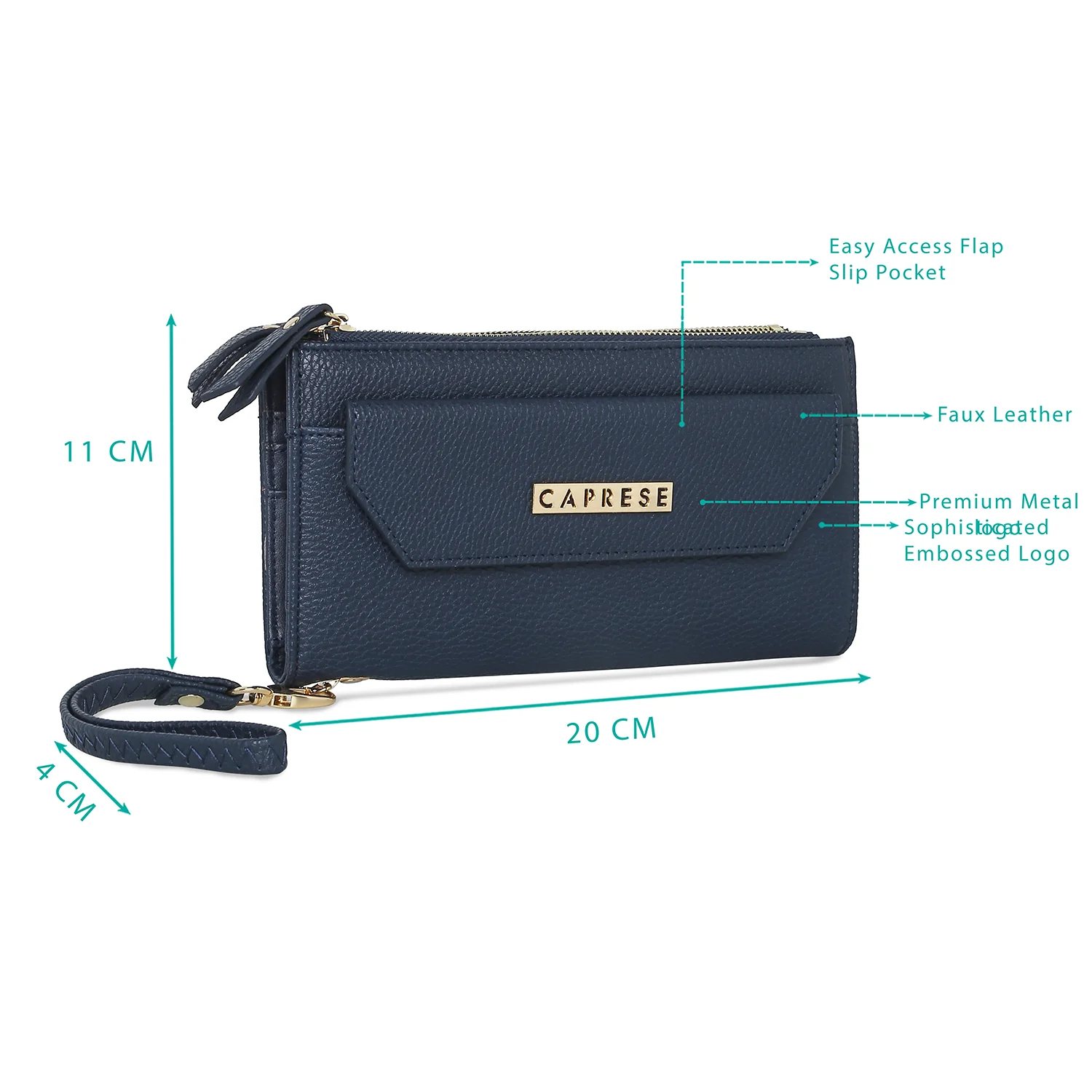 Caprese Mia Large Blue Zip Wallet - Image 3