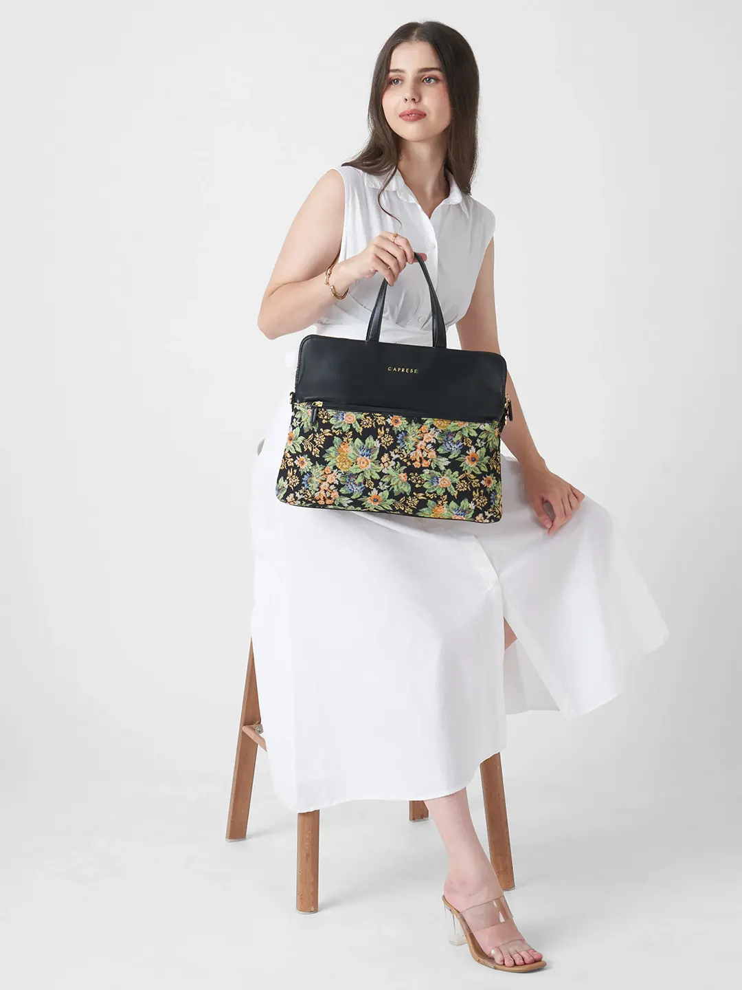 Caprese Miami Large Black Laptop Bag - Image 7